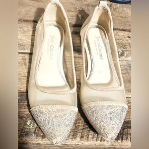 VINTAGE Y2K JUICY COUTURE SEQUINED AND SUEDE BALLET FLATS ! GREAT CONDITION! 9M.